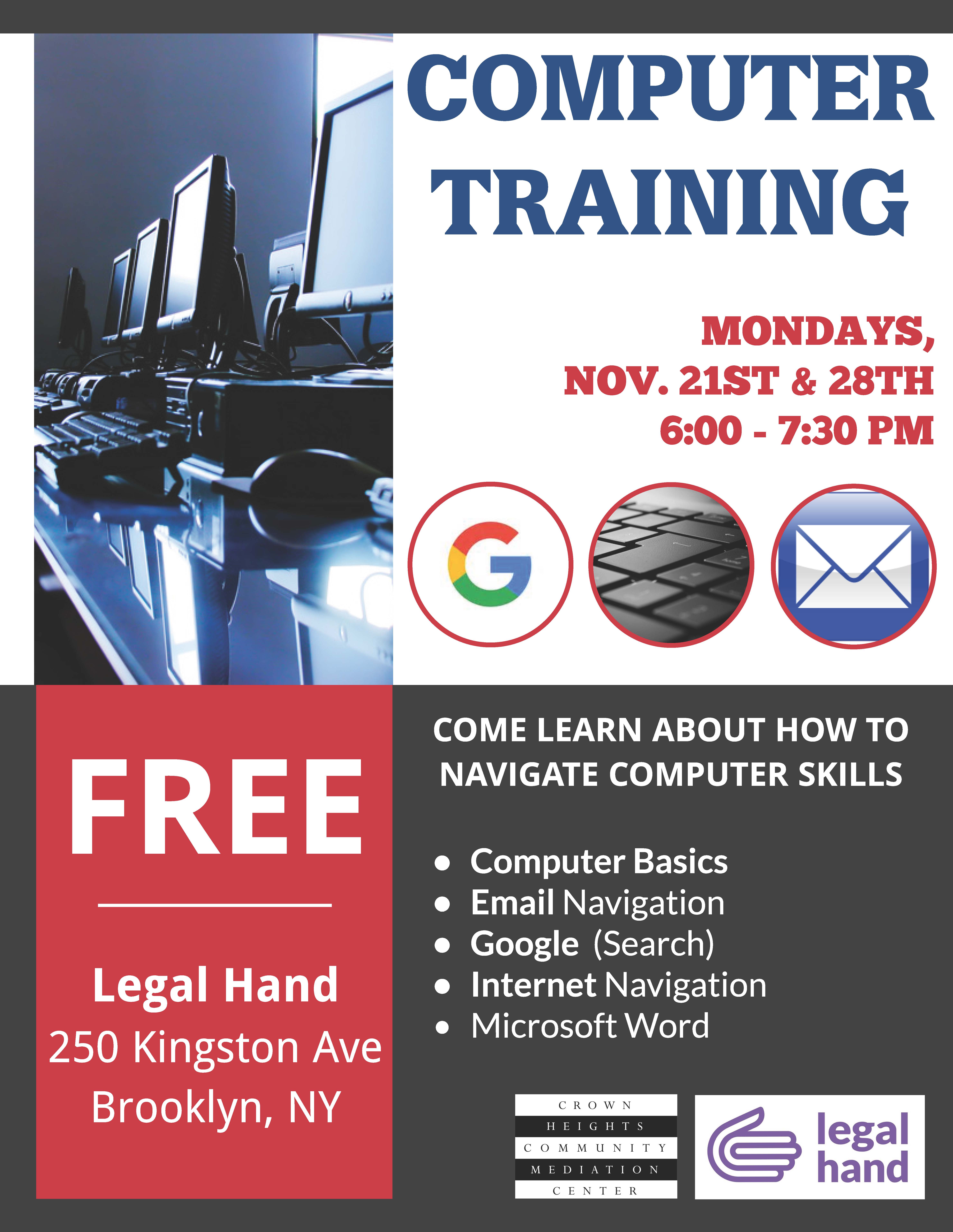 Free Computer Training Community Board 8 Brooklyn