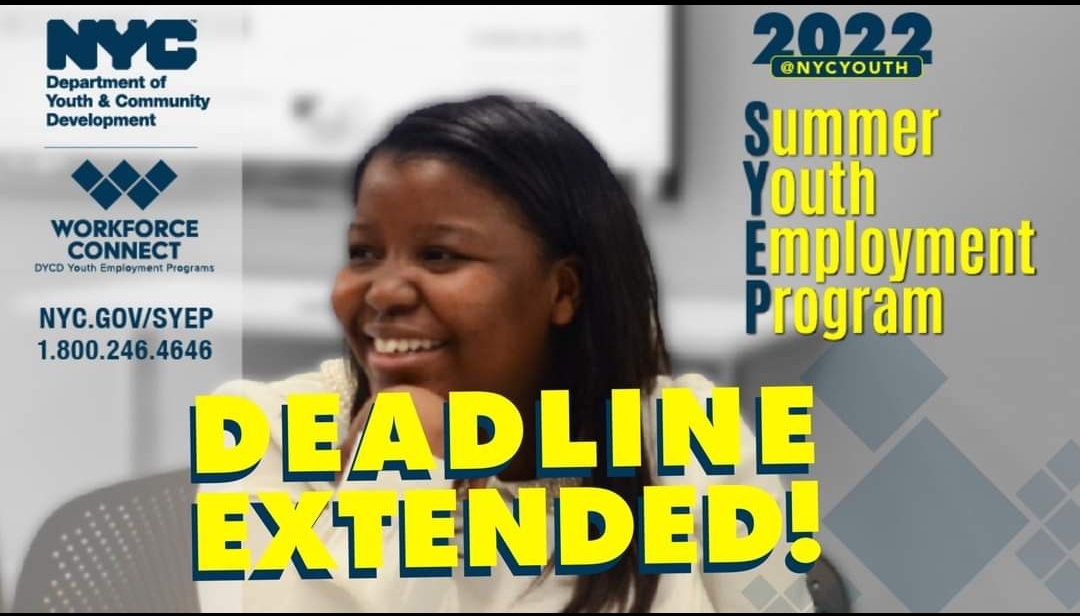 Summer Youth Employment Program Deadline Extended! Community Board 8